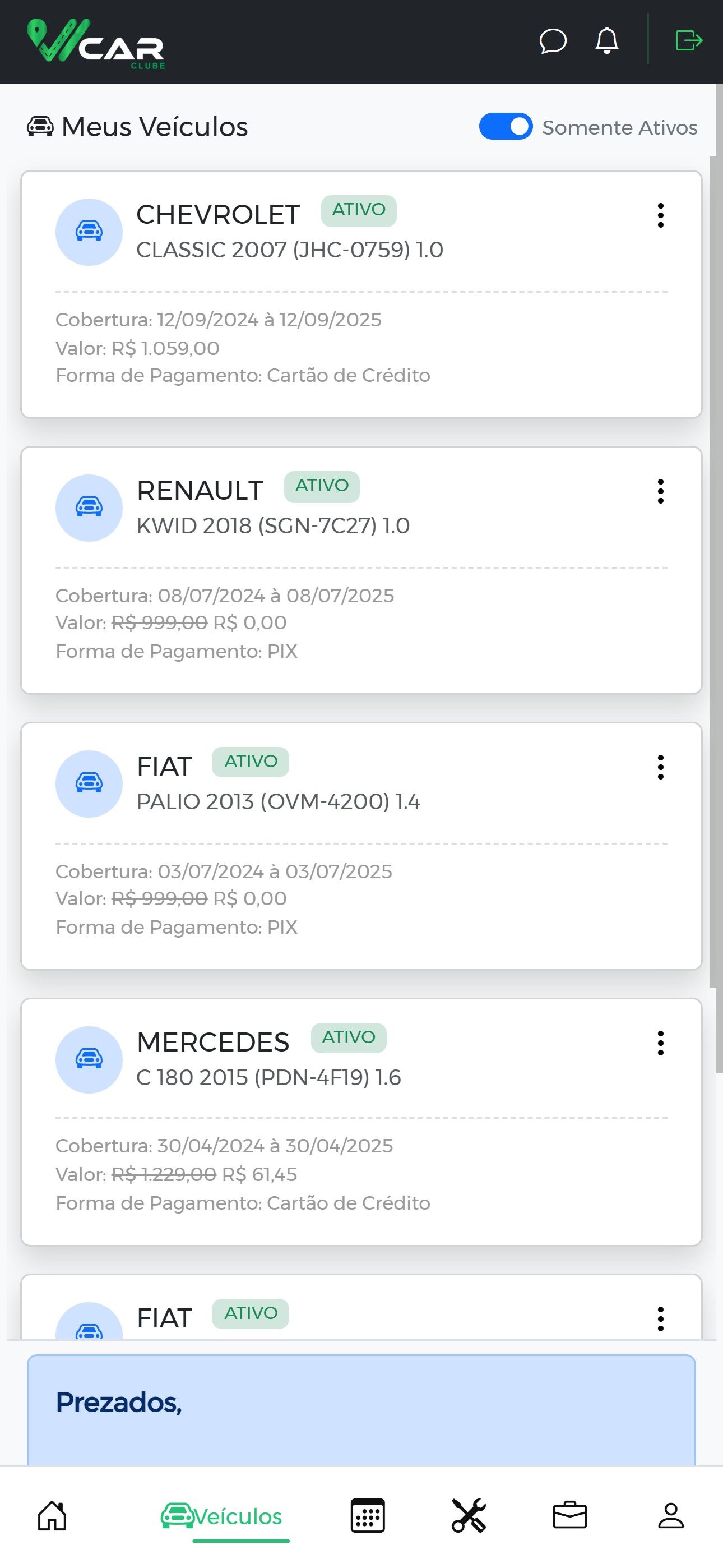 VCar Clube App